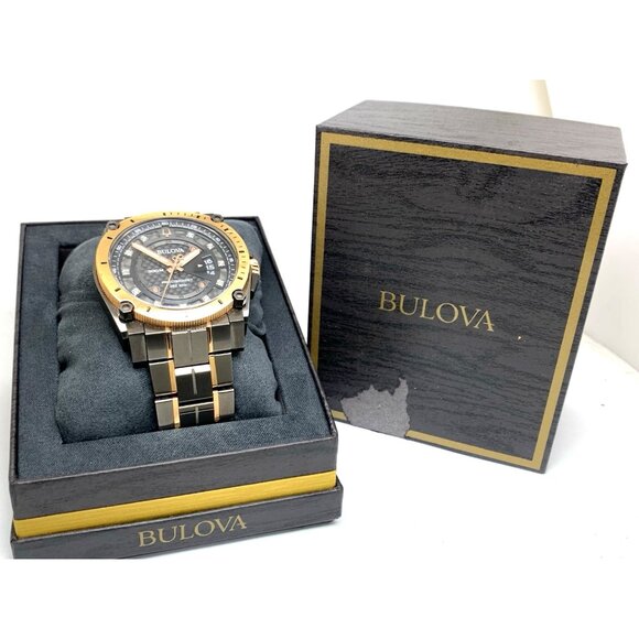 Bulova Men's Watch Precisionist 98D149 Diamond Dial Date Grey & Rose Gold Steel - Picture 3 of 15